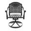 All-Weather Cast Aluminum Dining Set, Include Swivel Chairs And Rectangular Table With Black Frame-608864058