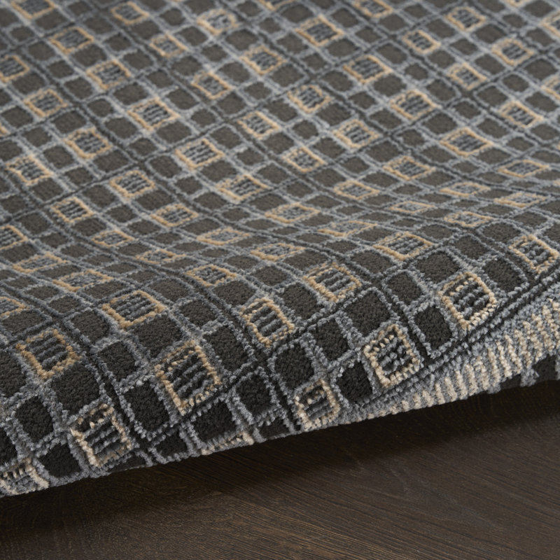 Rassow Multicolor Modern Indoor Rug, Rectangle 8' x 10', Black