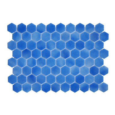 Glass Tile Love White Hot Love 11 in. X 16.325 in. Hexagonal Glass Mosaic Tile (10.76 sq. ft./case), Ideal for Kitchen Tile, Backsplash Tile, Bathroom Tile, and Pool Tile