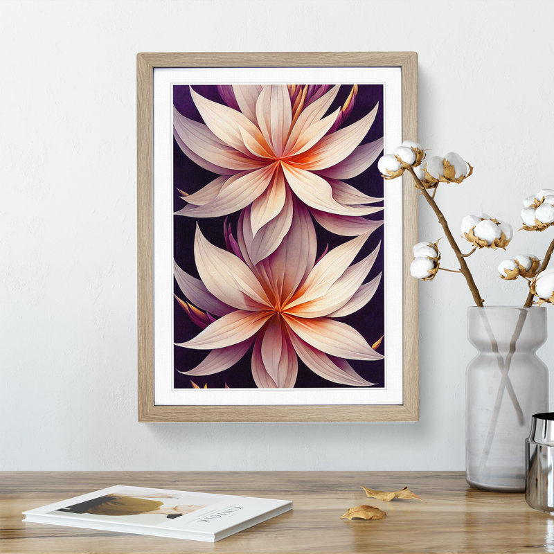 XV1022-4509X The Dignified Flowers - Single Picture Frame Print, 34cm H x 25cm W x 2cm D, Oak Framed