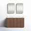 Meuble-lavabo double autoportant 60 po avec plateau en quartz Calacatta Waubun Rally-122335312