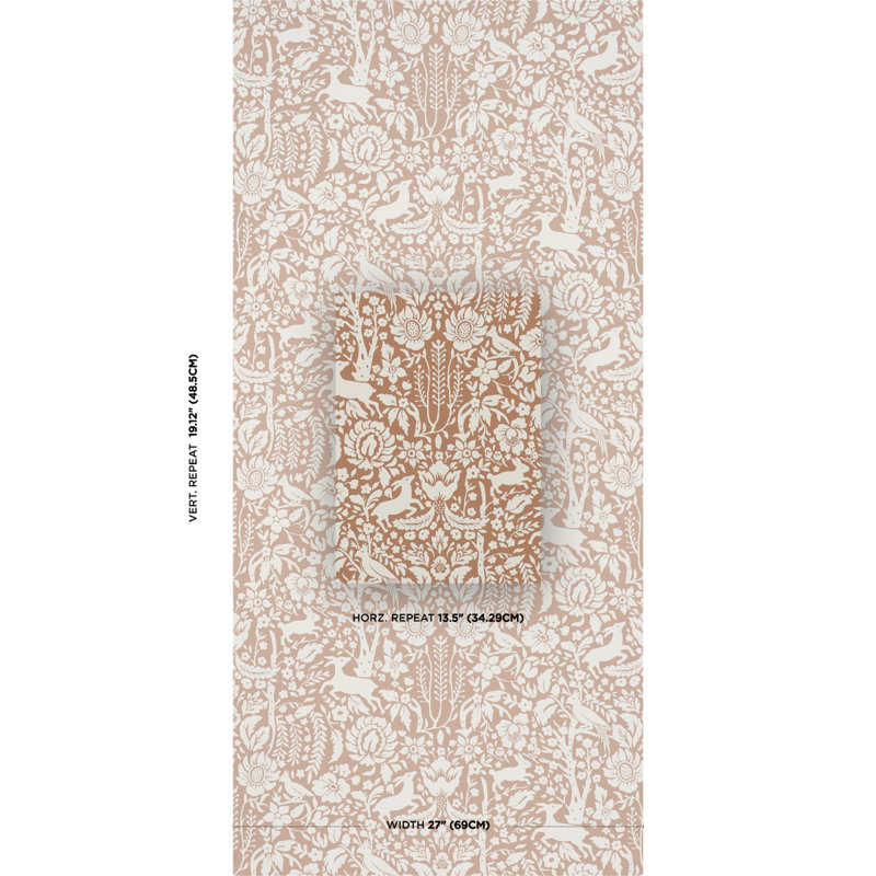 Deerfield Wallpaper, Burnt Orange