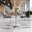 Tabouret empilable en plastique commercial avec dossier profilé et base traîneau-131217072