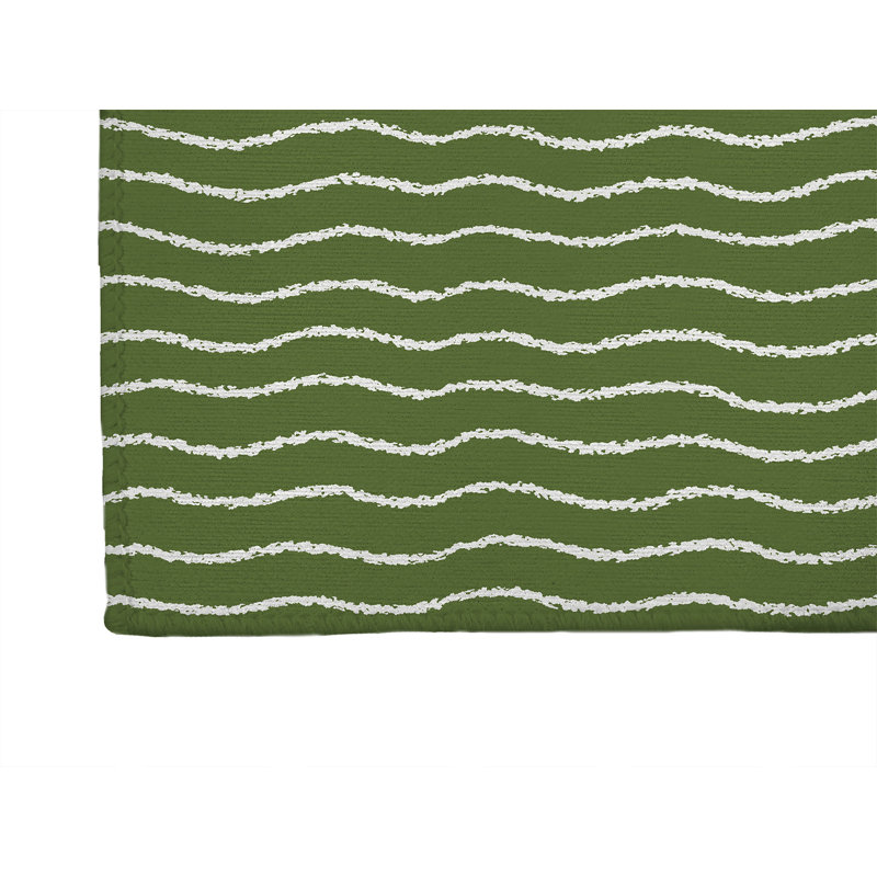 Tapis de bureau Wave Grunge, L 36 po x P 24 po, Vert olive
