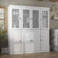 Armoire de cuisine 100% en bois massif, grand rangement modulaire autoportant avec portes en verre givré et shaker, tablettes réglables, l 65 po x H 71,5 po-1898958042