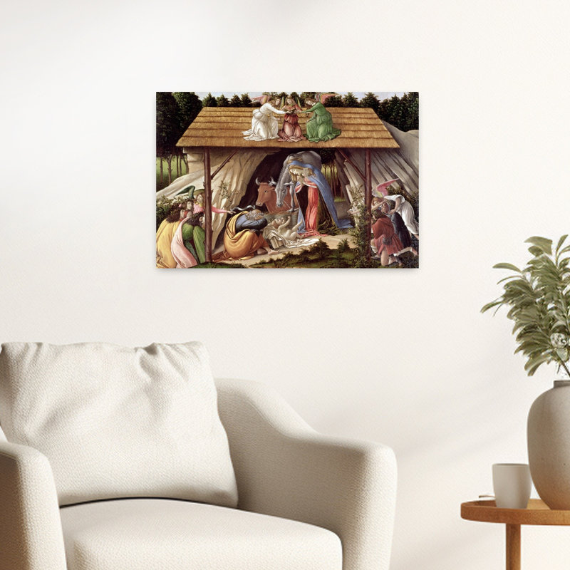 Mystic Nativity, Detail, 1500 Abstract Contemporary Animal Wall Art Print by Sandro Botticelli - Wrapped Canvas Print