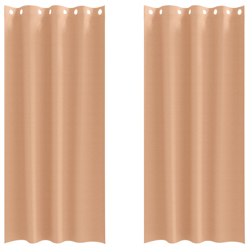 Tacorian Curtain Pair, Light Brown, 140cm Width x 260cm Drop