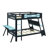 Dual-Station Gaming Bunk Bed Featuring Built-In Desks, USB Desktop Connectivity & Customizable Pegboard-2467487