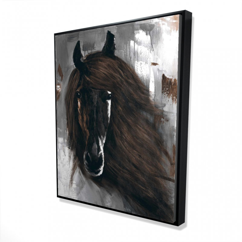 Cheval brun foncé, reproduction sur toile