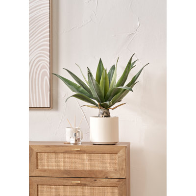 53cm Faux Plant in Cement Pot