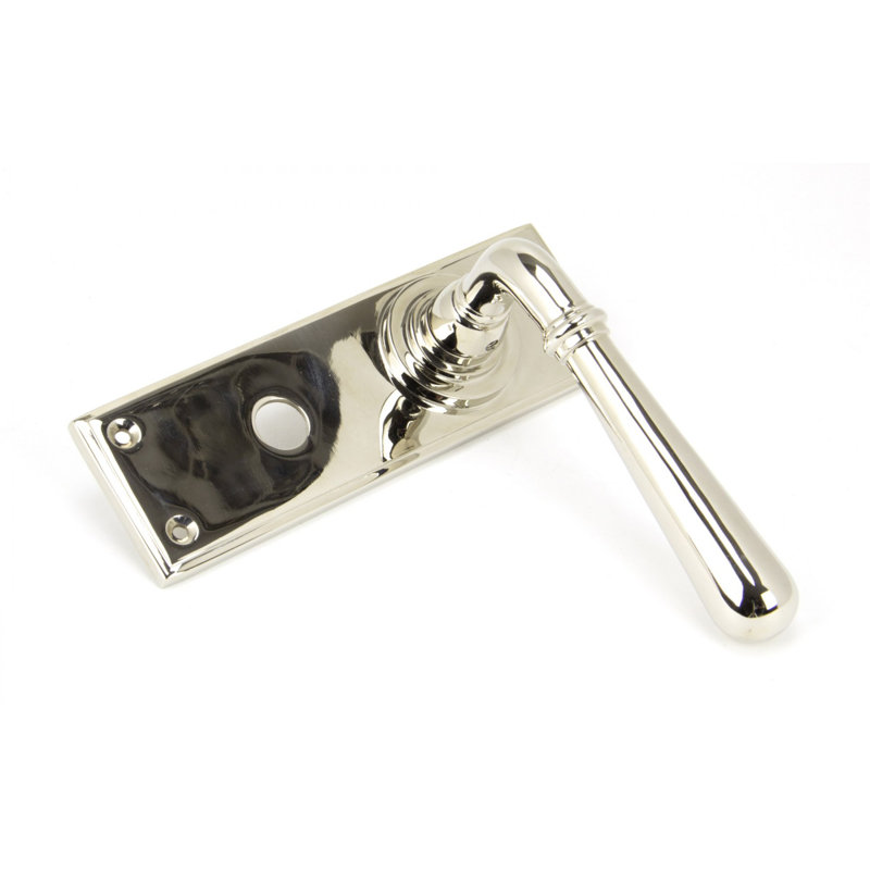 Newbury Lock Door Handle Kit, Polished Nickel
