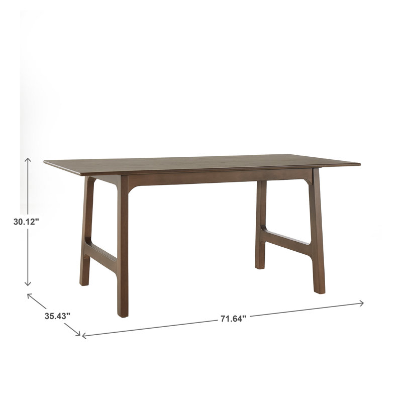 Modern Scandinavian 71" Dining Table, Walnut