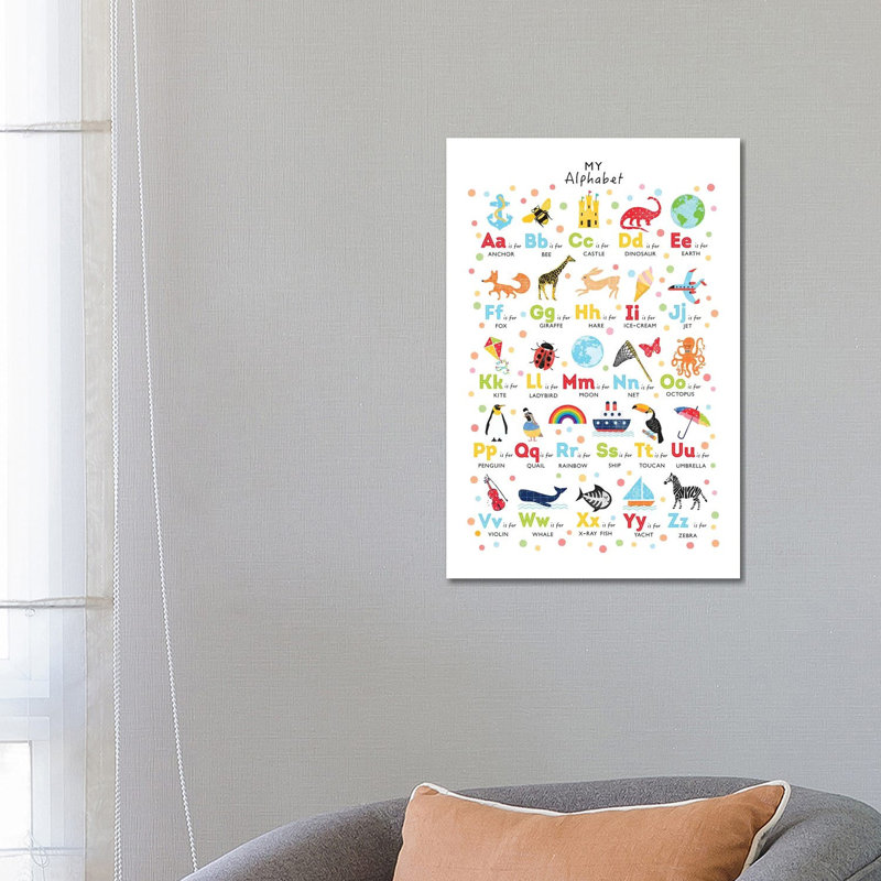 Bright Alphabet - Wrapped Canvas Print, 66.04 cm H x 45.72 cm W x 1.91 cm D