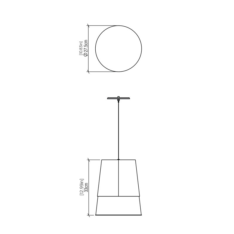 Cônico 1 - Light Pendant, Organic Cappuccino, Organic Cappuccino, 12.99" H x 10.83" W x 10.83" D