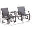 Fauteuil coulissant gris avec table de patio