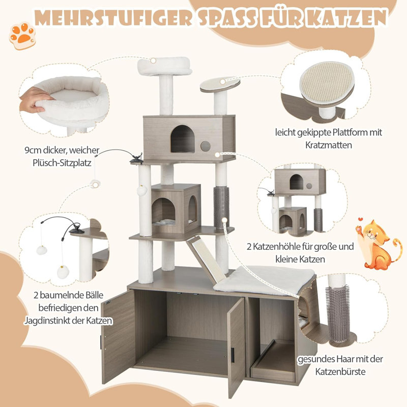 173 cm H Cat Tree / Condo