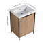 Meuble-lavabo autoportant avec lavabo en résine