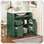 Meuble-lavabo de salle de bain avec lavabo en céramique, 30 po, armoire de rangement avec portes à fermeture en douceur et organisateur de porte-1955539101