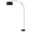 Lampe sur pied noire réglable 81 po avec base en marbre véritable - corps en acier brossé et abat-jour en tissu pour le bureau de la chambre à coucher