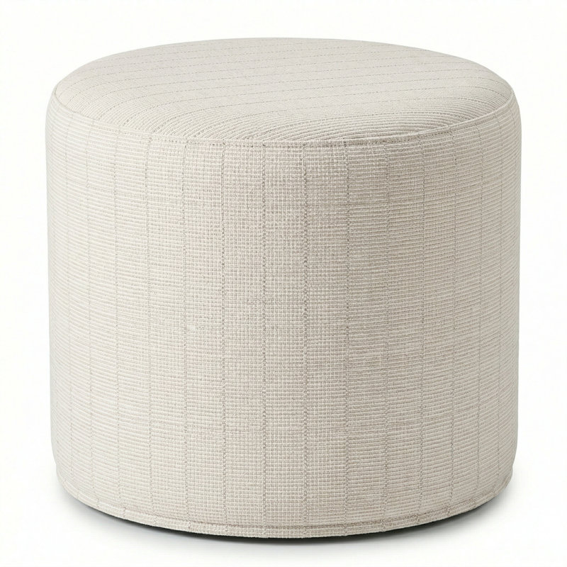 Berlin Gardens Lilly Hive 20" Round Pouf, Cream