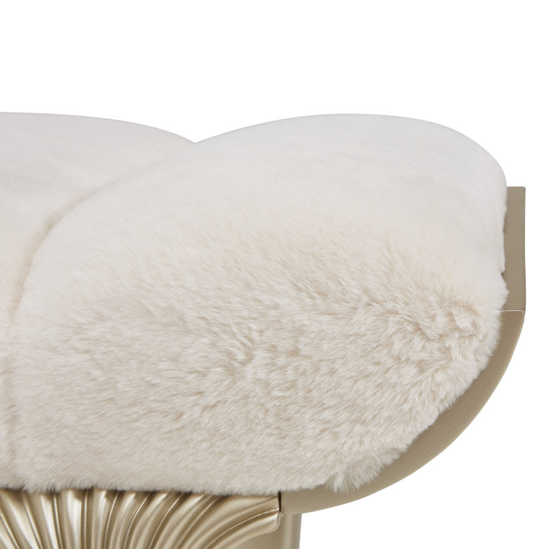 Villa Cherie Bed Bench, Pearl/Hazelnut
