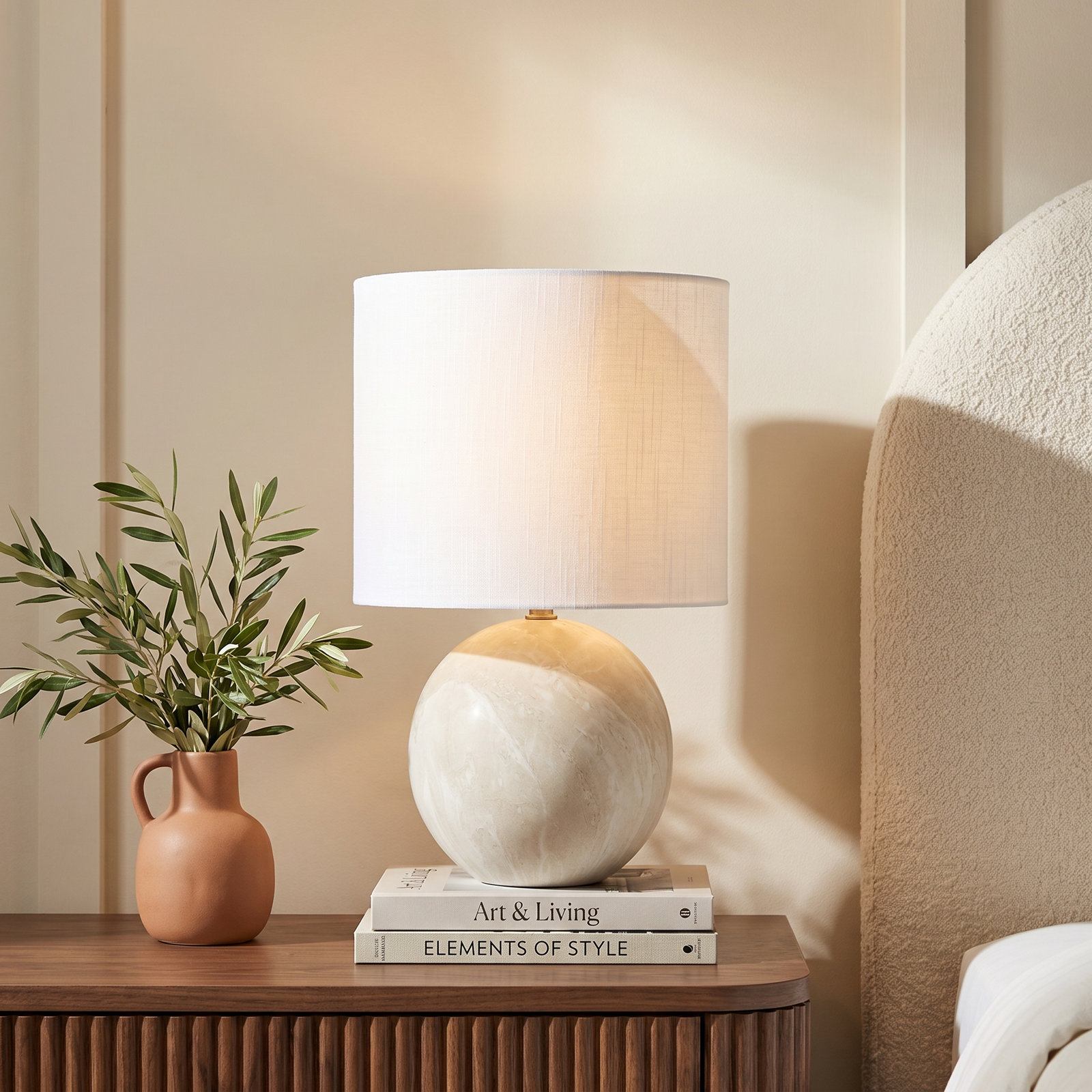 Lillian Ceramic Table Lamp, Beige 