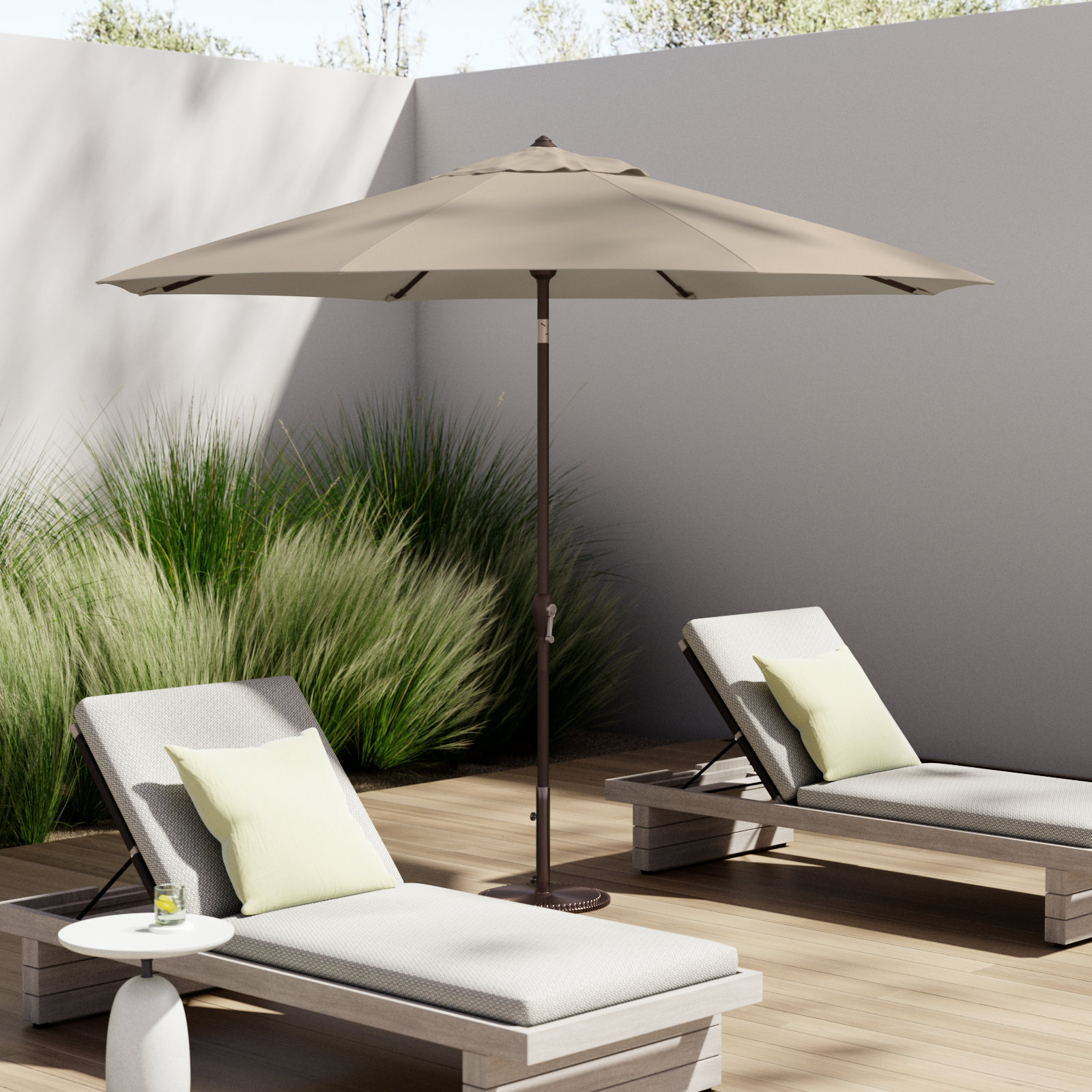 Colete 9' Market Sunbrella® Umbrella, Cast Silver, Bronze