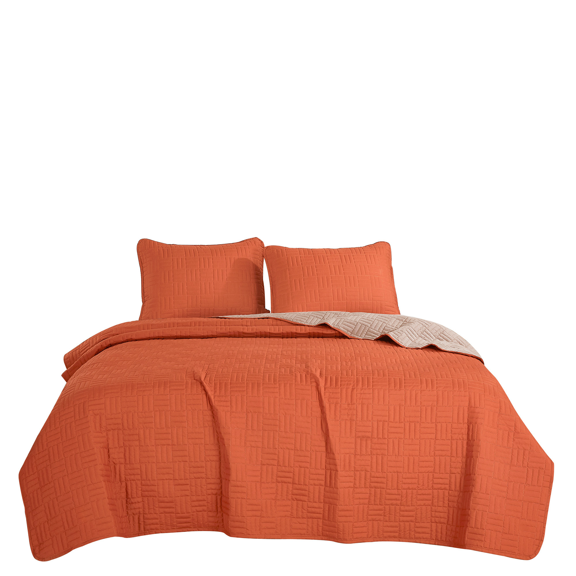 ESCA Orange 3 Piece Coverlet Set & Reviews | Wayfair