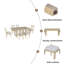 Ensemble de table de salle à manger extensible 7 pièces, table de ferme avec rallonge 18 ", table de cuisine rustique en bois 78" et chaises rembourrées 6 pièces-388851347-388851345-388851343