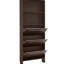 Armoire à chaussures autoportante avec 3 tiroirs rabattables. Économiseur d'espace dans le couloir. Solide, couleur noyer, conception moderne de porche étroit. Poignées en métal