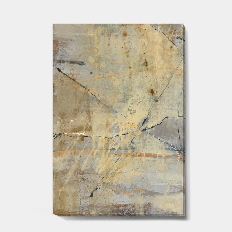 «Geometric Cream Block III», reproduction d'art sur toile tendue, H 20 po x l 12 po x P 1po