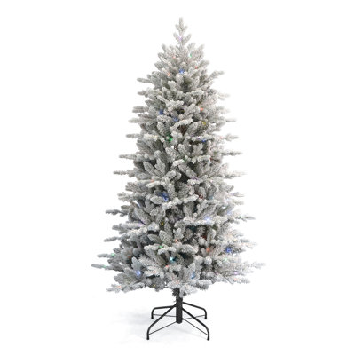 Bluffton Flocked Lighted Artificial Christmas Tree