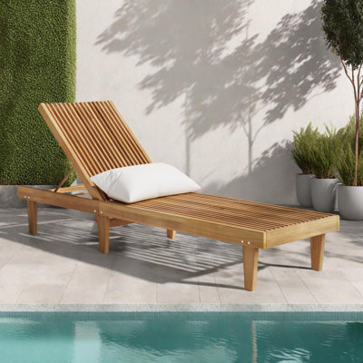 Chaise longue d'extérieur réglable en bois