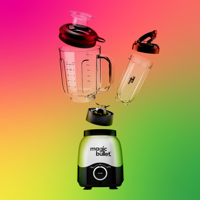 Magic Bullet Silver Countertop Blender with 48oz Pitcher and 20oz Cup