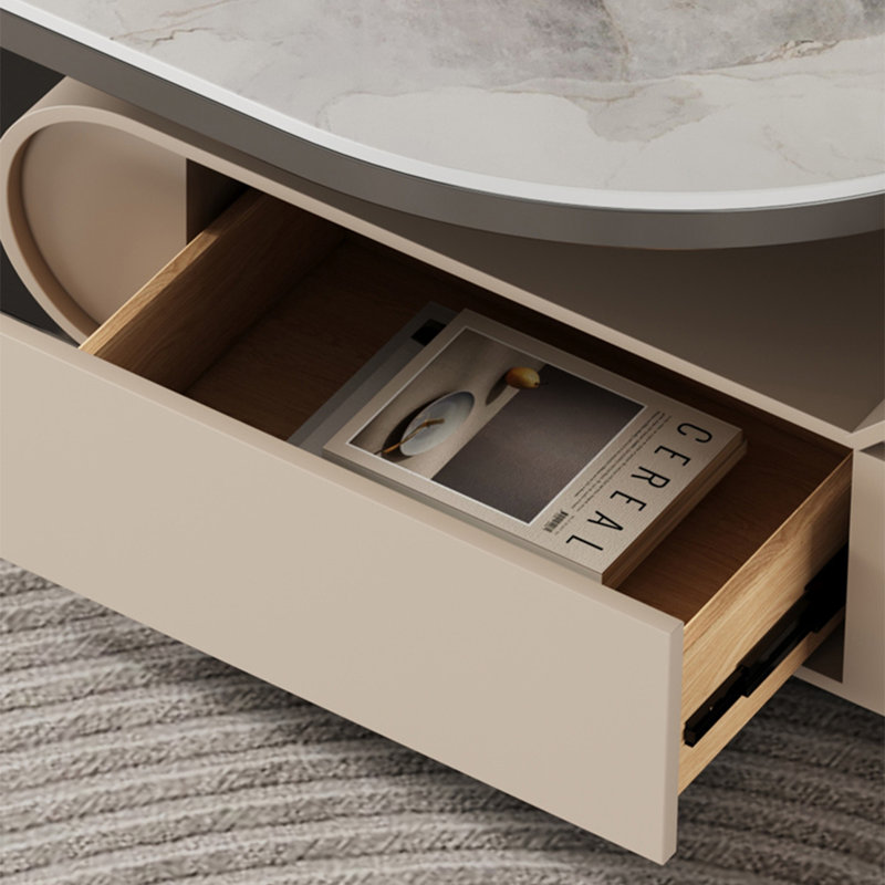 Table basse moderne simple ovale, H 16,5 po x L 51,2 po x l 27,6 po