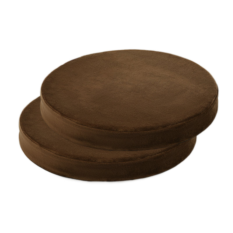 Indoor 2'' Dining Chair Seat Cushion, Brown Polyester/Polyester Blend