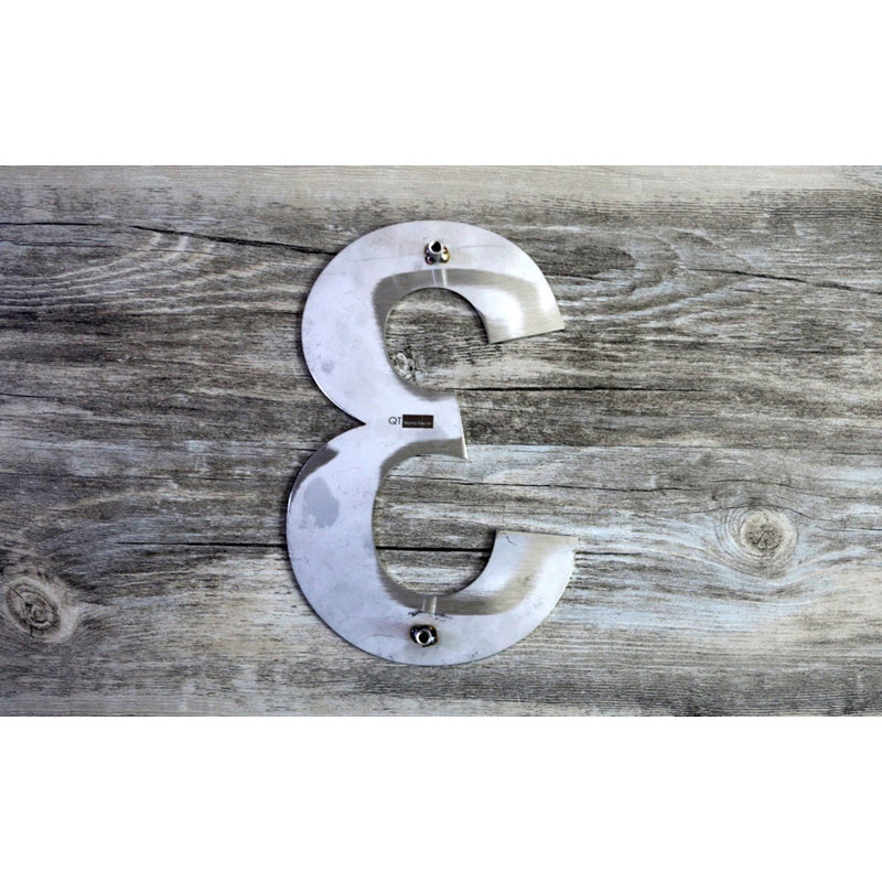 6 Inch Silver Stainless Steel Floating House Number