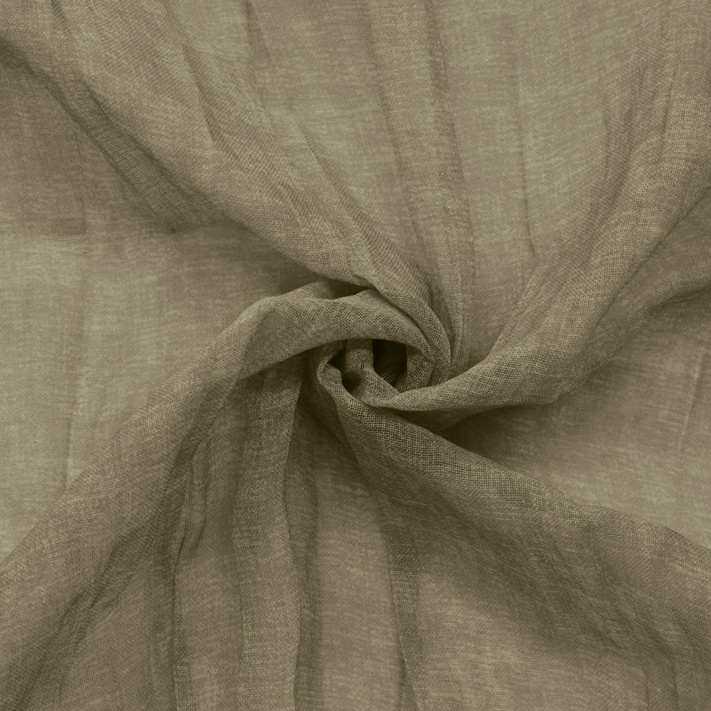 Paloma Sheer Dual Header Curtain Panel 52 x 108 in Khaki, Khaki, 52" W x 108" L