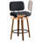27" Set of 3 Swivel Faux Leather Counter Height Bar Stools with Backrest,Black-1717847166-1717847160