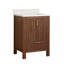 Meuble-lavabo à simple cuve 24 po en chêne brun foncé vieilli avec plateau en pierre composite à grain blanc-1930349675-1930349672