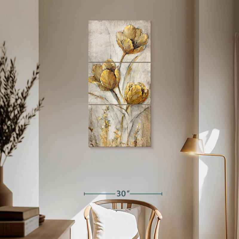 Golden Poppies On I, H 62 po x l 30 po