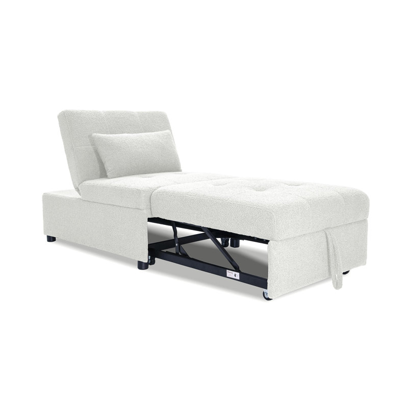 Canapé-lit convertible en sherpa blanc