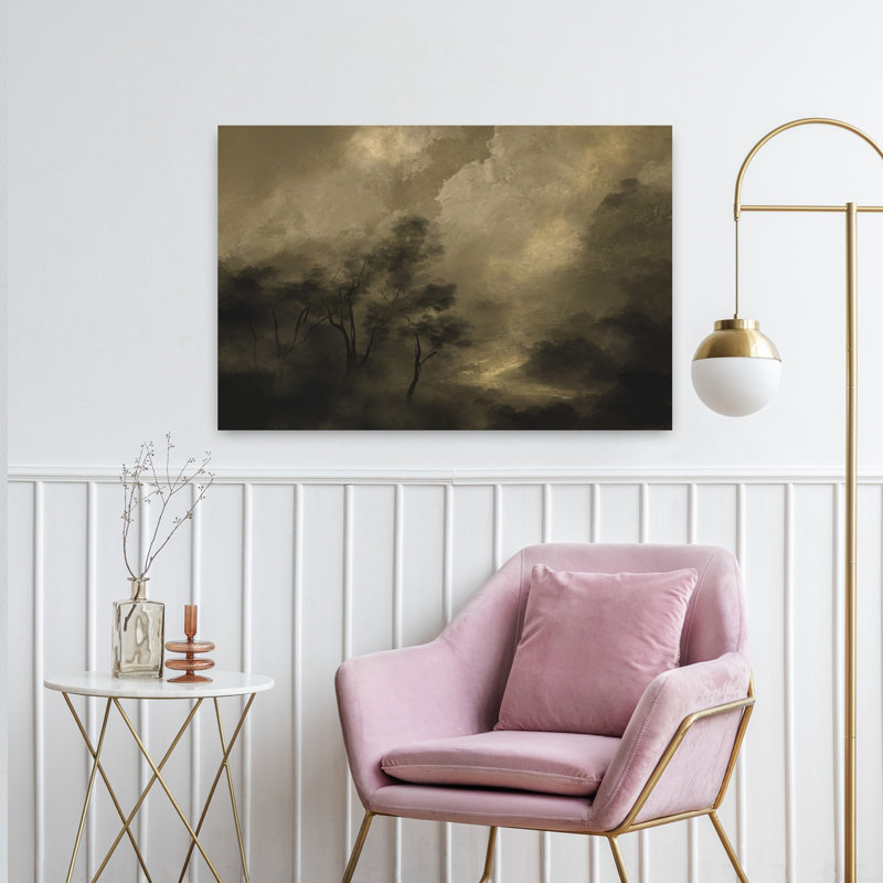 Art contemporain contemporain, paysage forestier abstrait, H 36 po x l 24 po