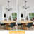 6-Light Modern Black Iron Candlestick Chandelier, Dimmable & Adjustable, for Living Room & Foyer