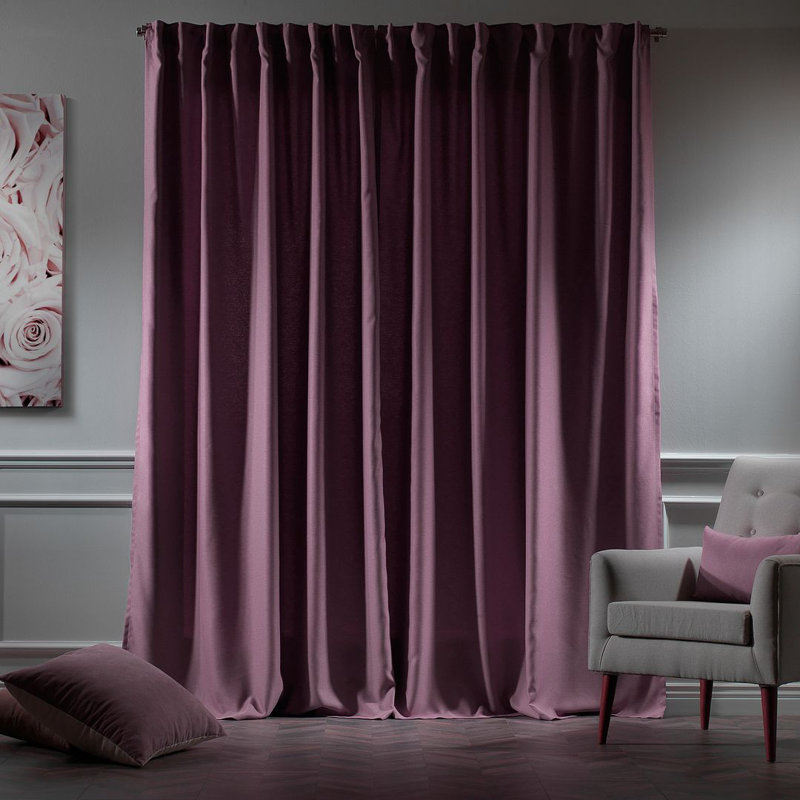 Blackout Single Curtain Panel, 260cm Width x 245cm Drop, Rose pink