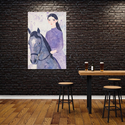 Impression d'art mural mural Serene Purple Rider Dreamy Elegant