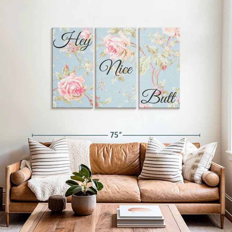 Ketti Hey Nice Butt Typography, 36" H x 57" W