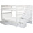 Tena Solid Wood Standard Stairway Bunk Beds Full over Full, 4 Drawers in the Steps, 2 Under-Bed Drawers, White-2101209410-2041697640