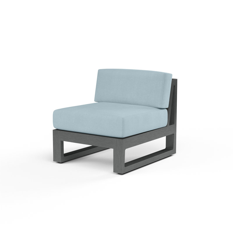 Georgie Aluminum Outdoor Armless Lounge Chair , Sunbrella® Cushions Included, Canvas Skyline Sunbrella®