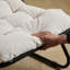 Chaise longue d'extérieur pour patio avec repose-pieds, fauteuil inclinable confortable avec coussin gonflable et repose-pieds